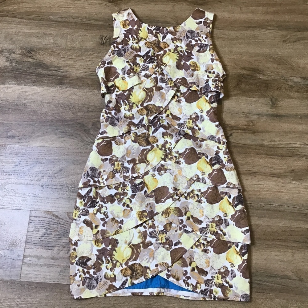 Anthro Esley Dress Size S Floral Print Tank Layered Ruffle Sleeveless Multicolor